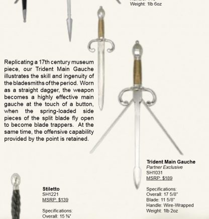 Trident Main Gauche - parrying dagger by Paul Chen / Hanwei (wrwmar0018) - Afbeelding 3