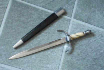 left hand dagger – parring dagger - Main Gauche - Ring Hilt - Deschaux Dagger.  bone grip Circa 1590 by Windlass (wrwmar0089) - Afbeelding 3